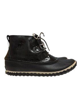 Sorel "Out N About" Black Rain Ankle Boots (7.5)